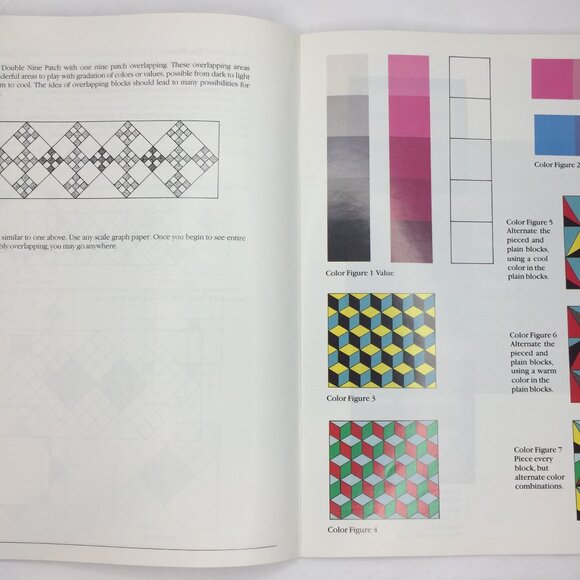 Vintage 1989 Light And Shadows Optical Illusion In Quilts Susan McKelvey Pattern - Picture 5 of 10